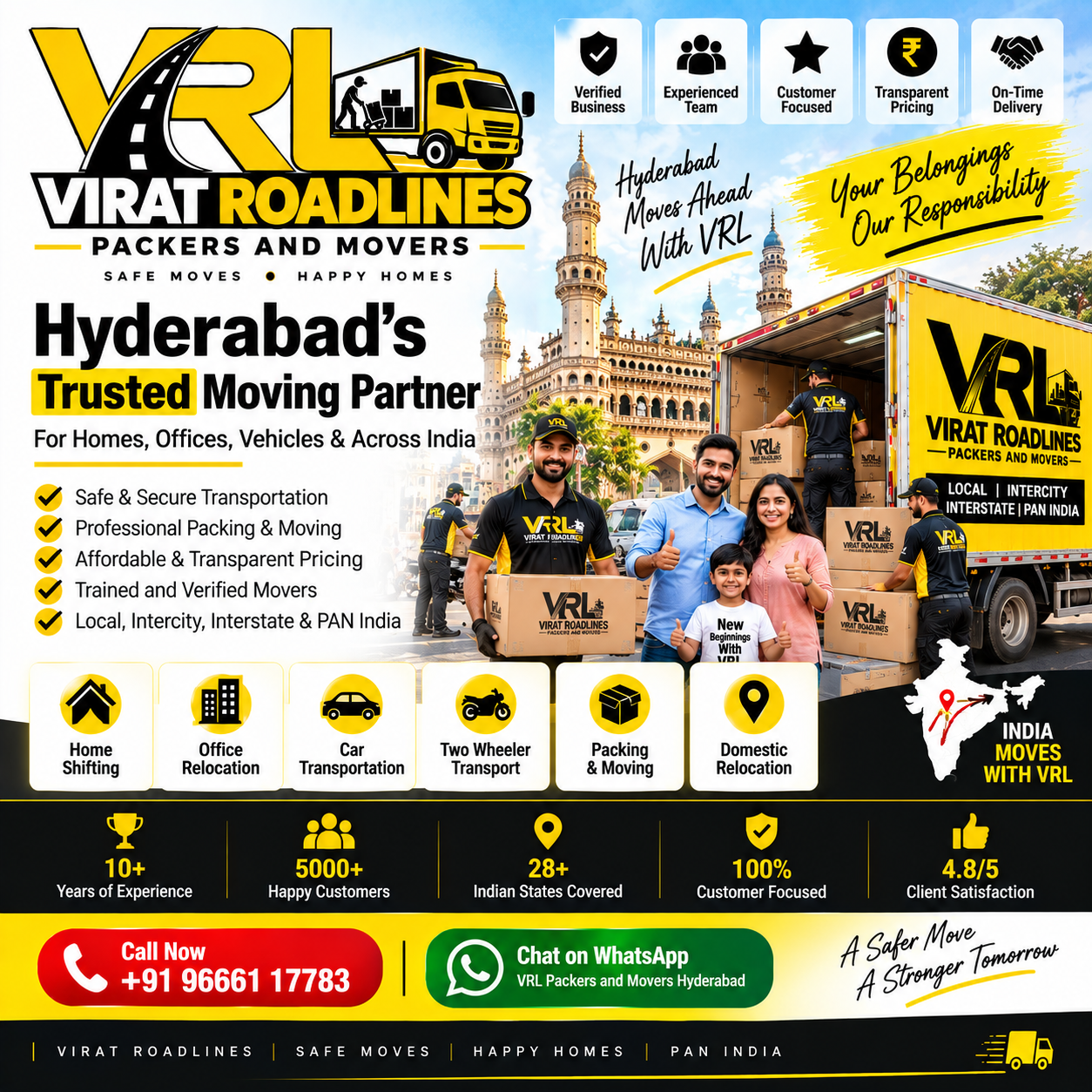 Virat Roadlines VRL Packers and Movers Hyderabad